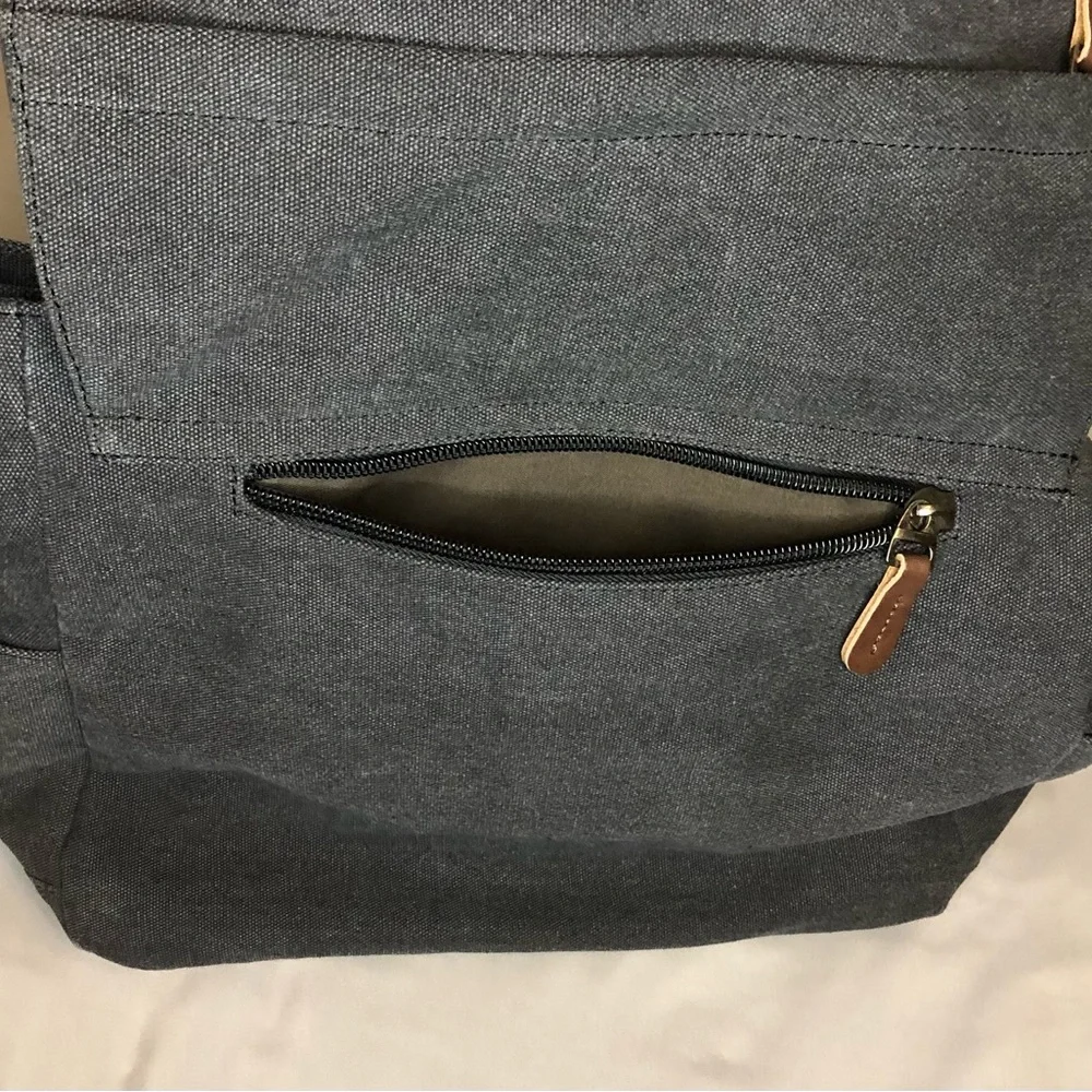 Kenox Vintage Laptop Messenger Canvas Bag Charcoal Gray